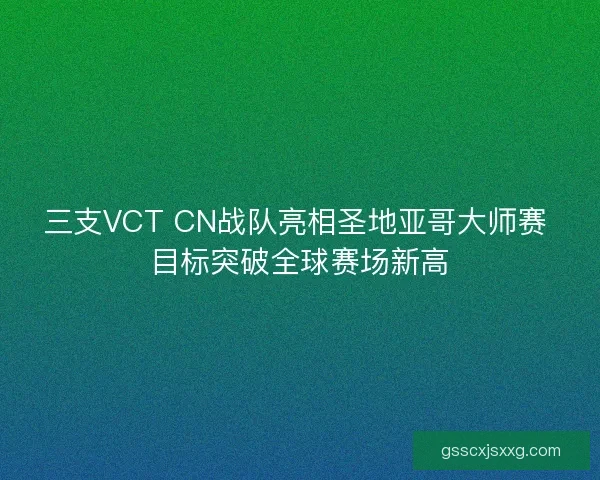 三支VCT CN战队亮相圣地亚哥大师赛 目标突破全球赛场新高
